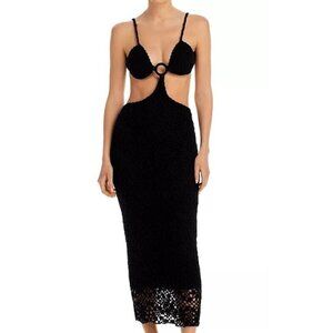 New Capittana Martina Crotchet Dress Womens M/L Black Cover Up